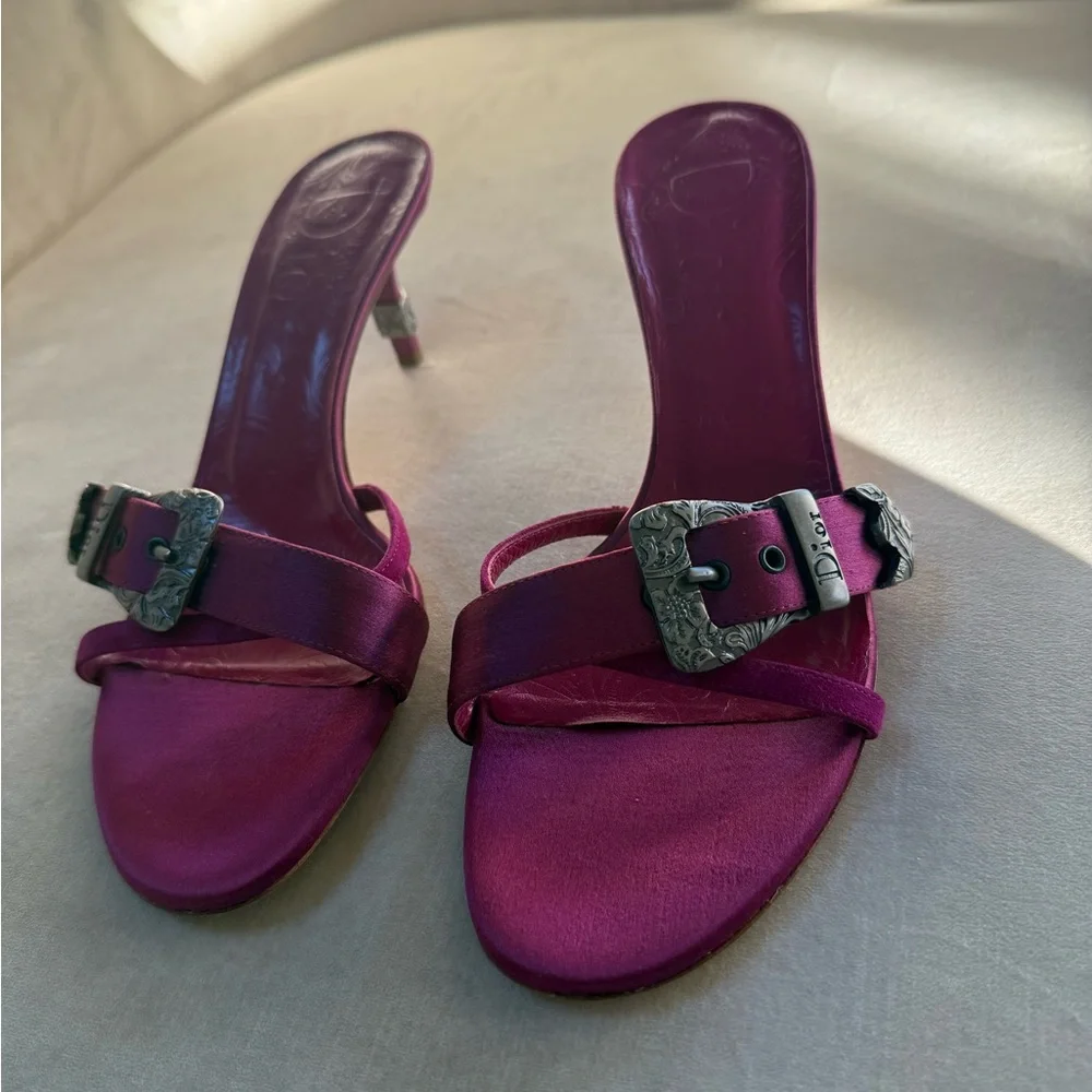 Vintage Dior Western Kitten Heel Sandals - Picture 3 of 6